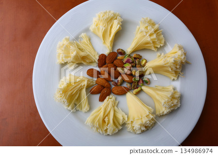 swiss and french wooden board variety cheese ready to eat 134986974