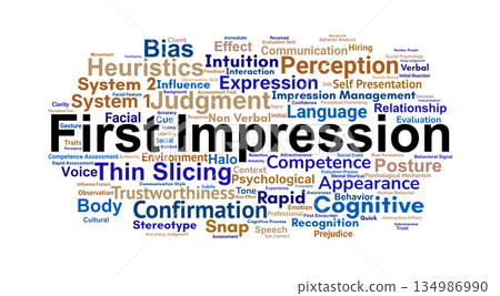 First Impression Word Cloud. Key Terms on Rapid Judgment, Perception, and Cognitive Bias First Impression Word Cloud. Key Terms on Rapid Judgment, Perception, and Cognitive Bias 134986990