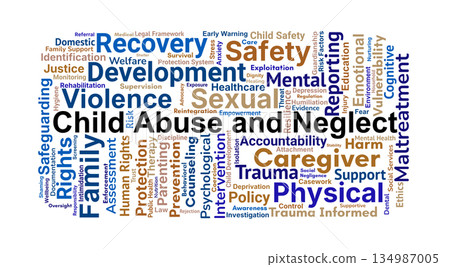 Child Abuse And Neglect Word Cloud. Core Concepts On Child Protection And Welfare 134987005