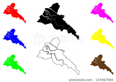 Cotabato city (Bangsamoro Region, Republic of the Philippines, ROP) map vector illustration, scribble sketch Kutawatu map 134987060