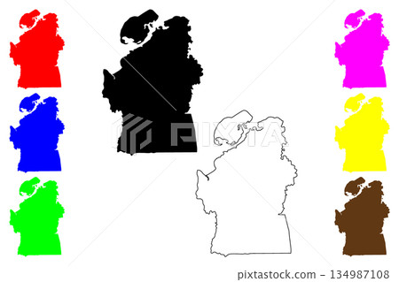 Isabela city (Zamboanga Peninsula Region, Republic of the Philippines, ROP) map vector illustration, scribble sketch Isabela de Basilan map 134987108