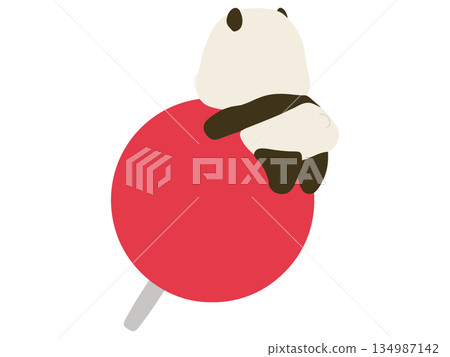 Panda riding on a thumbtack Panda riding on a thumbtack 134987142