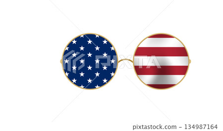 Patriotic sunglasses featuring american flag design Patriotic sunglasses featuring american flag design 134987164
