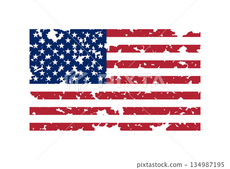 Distressed american flag design for patriotic themes 134987195