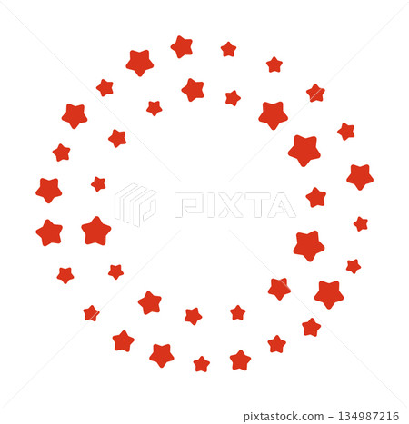 Red star circle pattern on white background Red star circle pattern on white background 134987216