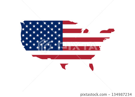 United states flag map design highlighting national pride 134987234