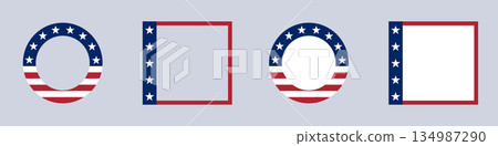 Patriotic usa-themed frames for independence day design 134987290