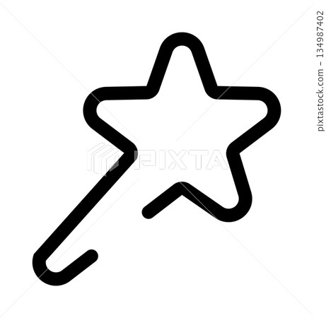 Outline of a star shape with rounded lines 134987402