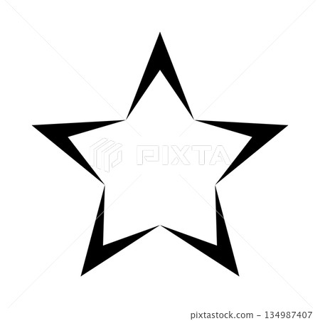 Bold black and white star silhouette Bold black and white star silhouette 134987407