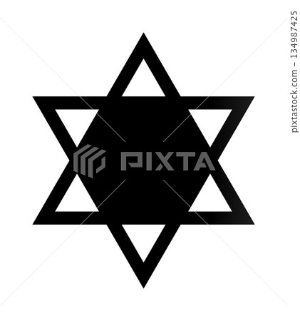 Black star of david symbol on white background Black star of david symbol on white background 134987425