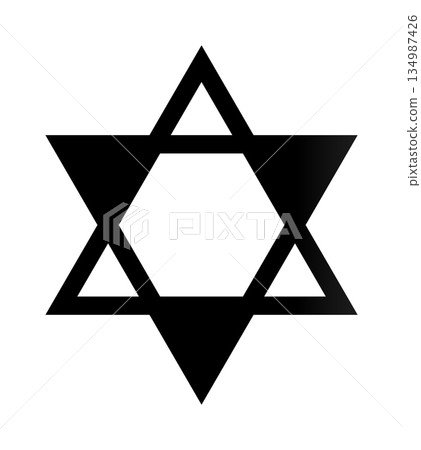 Star of david black and white symbol on white background Star of david black and white symbol on white background 134987426