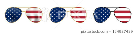 Patriotic sunglasses with american flag design for independence day 134987459