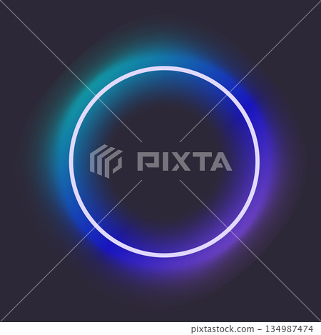 Neon circle with halo effect for modern design concepts Neon circle with halo effect for modern design concepts 134987474
