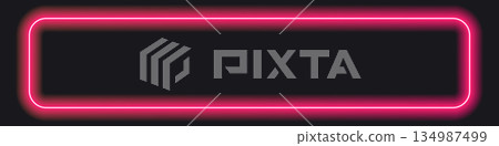 Neon pink rectangular frame with glowing halo effect design Neon pink rectangular frame with glowing halo effect design 134987499