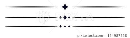 Geometric star motif with horizontal lines for decorative designs Geometric star motif with horizontal lines for decorative designs 134987538