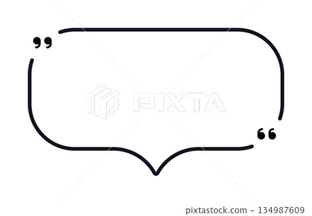 Rectangular speech bubble with quotation marks Rectangular speech bubble with quotation marks 134987609