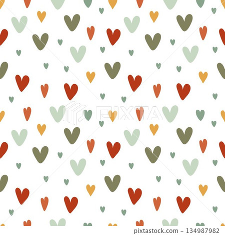 Seamless pattern colorful pastel hearts Seamless pattern colorful pastel hearts 134987982