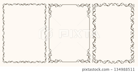Vintage calligraphic frames set 134988511