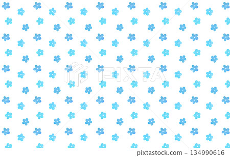 藍色花卉背景水彩風格 134990616