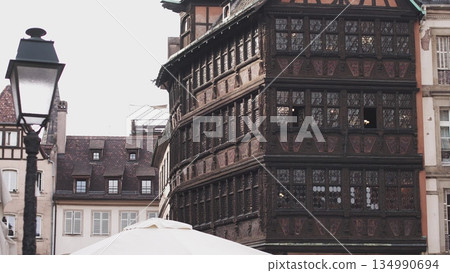 France,Strasbourg Very beautiful ancient town combined with modern buildings. Shooting the streets of a beautiful city. 134990694