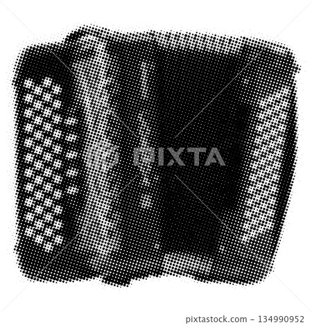 Vintage Accordion Musical Instrument Halftone Dot Vintage Accordion Musical Instrument Halftone Dot 134990952