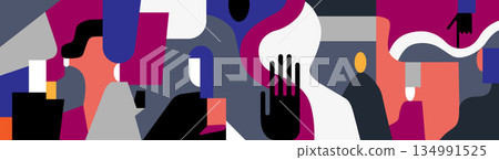 Modern people abstract vector illustration , social communication internet community multicolored background Modern people abstract vector illustration , social communication internet community multicolored background 134991525