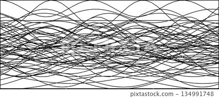 Abstract black line waves on white background pattern Abstract black line waves on white background pattern 134991748