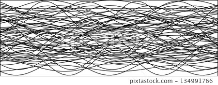 Abstract black lines on white background artistic design 134991766