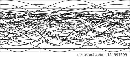 Chaotic black lines on white background for abstract design Chaotic black lines on white background for abstract design 134991809