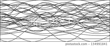 Abstract line art depicting dynamic wave patterns 134991841