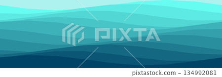 Serene ocean waves with gradient blue tones for calm backgrounds 134992081