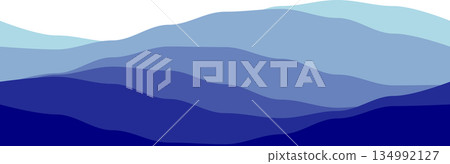 Abstract blue wave layers for modern design or art projects 134992127