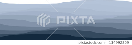 Abstract ocean wave layers in gradient design concept 134992209