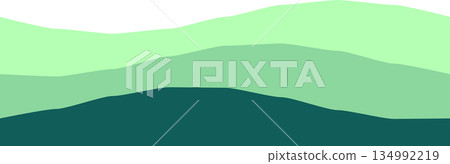 Abstract green waves with gradient design for art and decor 134992219