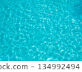 Sunlight shines on the surface of aqua water, summer background 134992494