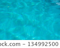 Tranquil ripples on clear blue water, summer background 134992500