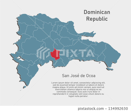 Vector map of Dominican Republic, San Jose de Ocoa 134992630
