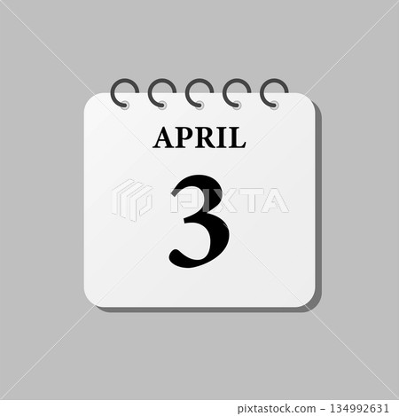 Icon page calendar day - 3 April Icon page calendar day - 3 April 134992631