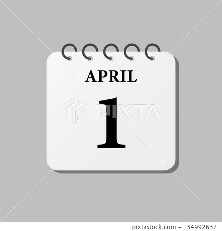 Icon page calendar day - 1 April Icon page calendar day - 1 April 134992632
