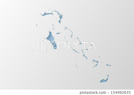 Vector map of Bahamas, abstract inner shadow 134992635