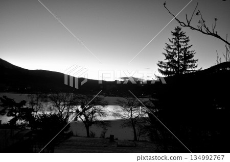 Lake Shirakaba at dusk 134992767