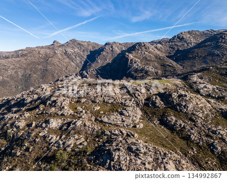 Mountains of Peneda-Geres National Park on Sunny Day. Portugal. Aerial View Mountains of Peneda-Geres National Park on Sunny Day. Portugal. Aerial View 134992867