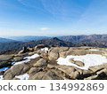 Hiker Man, Granite Rocks and Mountains of Geres National Park. Portugal 134992869