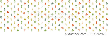 Seamless pattern of simple small flowers. Hand drawn. Not AI vector illustration Seamless pattern of simple small flowers. Hand drawn. Not AI vector illustration 134992928