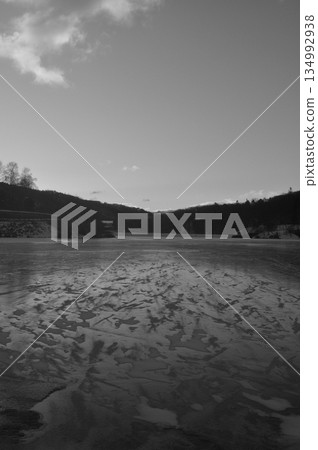 日落的湖Shirakaba 134992938