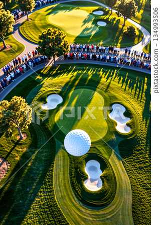 高爾夫球場鳥瞰圖 134993506