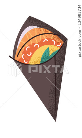 Temaki sushi hand roll sticker Temaki sushi hand roll sticker 134993734
