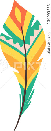 Tribal feather with vibrant color Tribal feather with vibrant color 134993788
