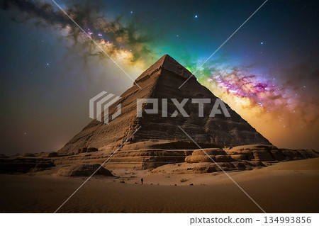 星空和埃及金字塔 134993856