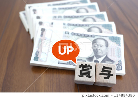 一疊鈔票和一個木塊,分別代表增加的獎金和獎勵。 一疊鈔票和一個木塊,分別代表增加的獎金和獎勵。 134994390